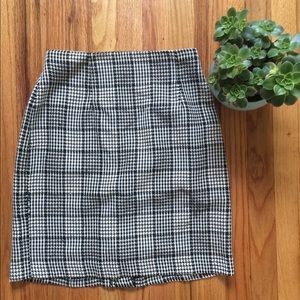 Vintage houndstooth high waisted skirt